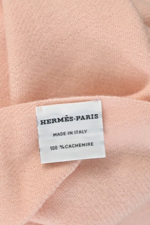 Blush cashmere fringe scarf