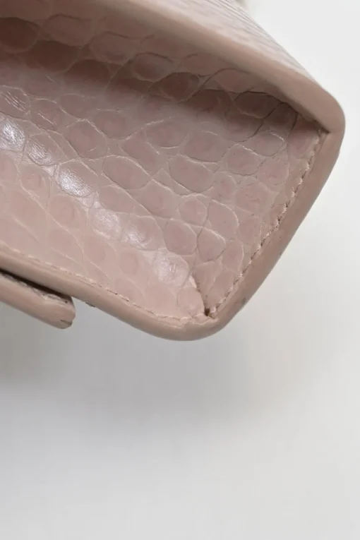 Blush croc-embossed leather Kate tassel chain bag with silver-tone metallic hardware