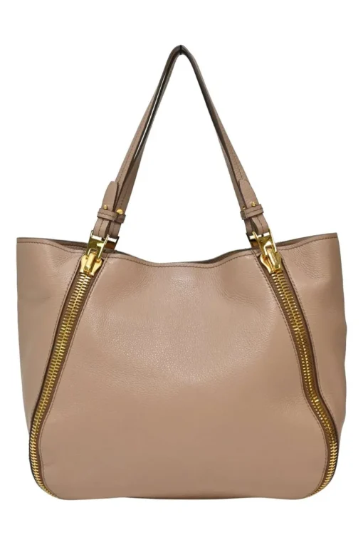 Blush grained leather Sedgewick zip-trim tote bag