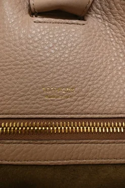 Blush grained leather Sedgewick zip-trim tote bag