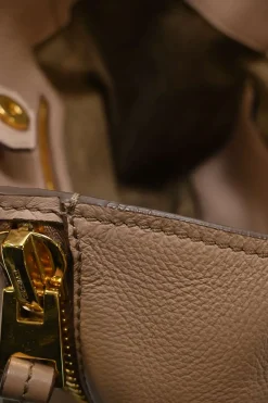 Blush grained leather Sedgewick zip-trim tote bag