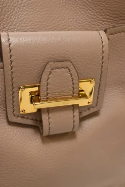 Blush grained leather Sedgewick zip-trim tote bag