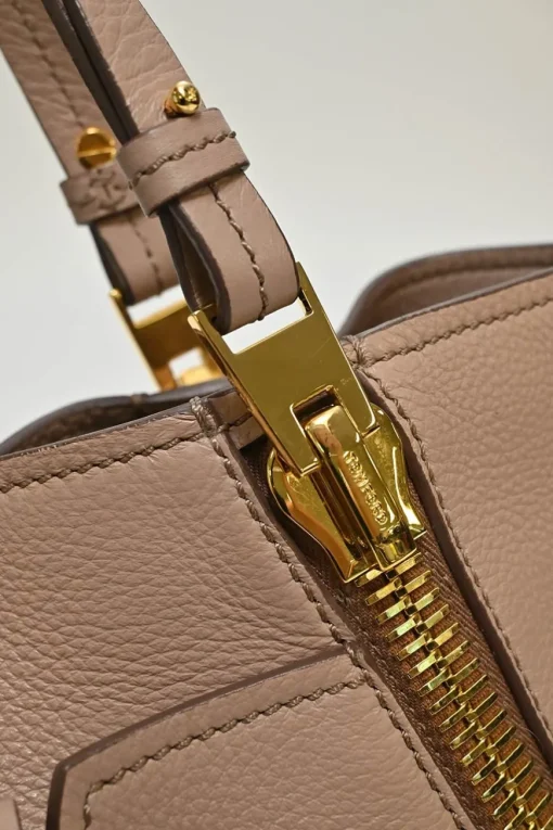 Blush grained leather Sedgewick zip-trim tote bag