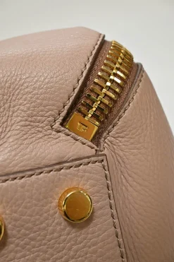 Blush grained leather Sedgewick zip-trim tote bag