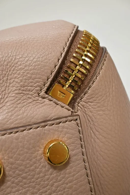 Blush grained leather Sedgewick zip-trim tote bag