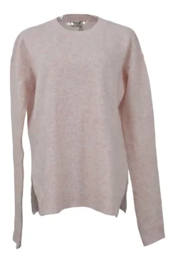 Blush marled wool Deniz crewneck pullover sweater