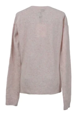 Blush marled wool Deniz crewneck pullover sweater
