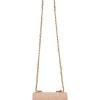 Blush matelassé calfskin mini pearl chain flap bag