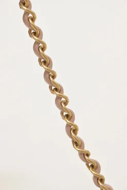 Blush matelassé calfskin mini pearl chain flap bag
