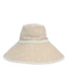 Blush monogram canvas wide-brim cloche bucket hat