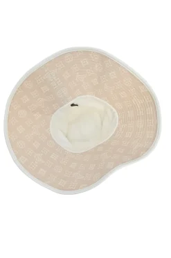 Blush monogram canvas wide-brim cloche bucket hat