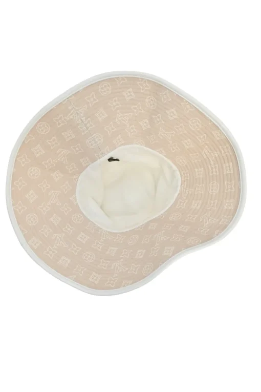 Blush monogram canvas wide-brim cloche bucket hat