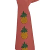 Blush pineapple-embroidered silk tie