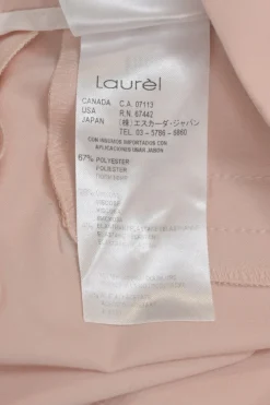 Blush polyester-blend double breasted peak lapel tailored jacket and wide-leg trouser two-piece suit set