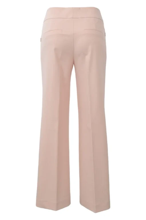 Blush polyester-blend double breasted peak lapel tailored jacket and wide-leg trouser two-piece suit set