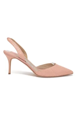 Blush python skin Carolyne 85 pointed-toe slingback pumps