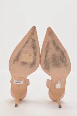 Blush python skin Carolyne 85 pointed-toe slingback pumps