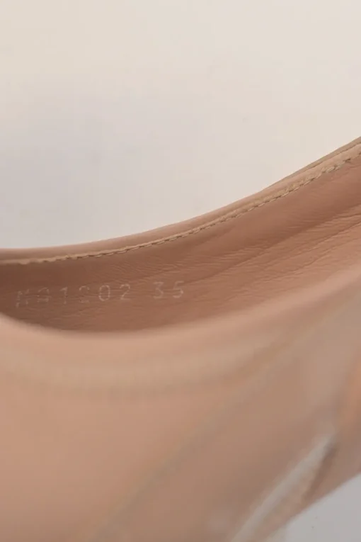 Blush technical fabric and patent leather Archlight pointed-toe slingback court pumps