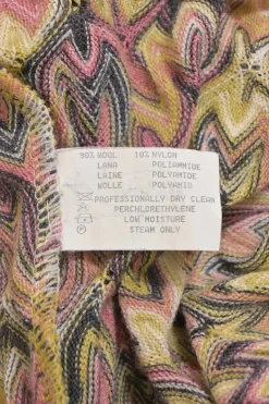 Blush wool-blend abstract knit twin set featuring crewneck tank top and button-front cardigan