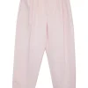 Blush wool-silk blend high-rise pleated crop tapered leg trousers