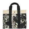 Bora Bora black and ecru printed canvas tote bag featuring Cheval Surprise motif