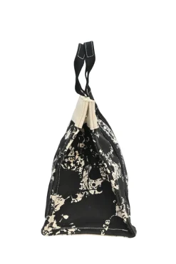 Bora Bora black and ecru printed canvas tote bag featuring Cheval Surprise motif
