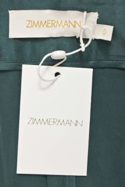 Bottleneck green silk satin Tuck pleat-front high-rise palazzo pants with self buckle belt