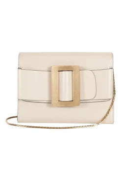 Boyy grey buckle travel case shoulder bag with gold tone hardware