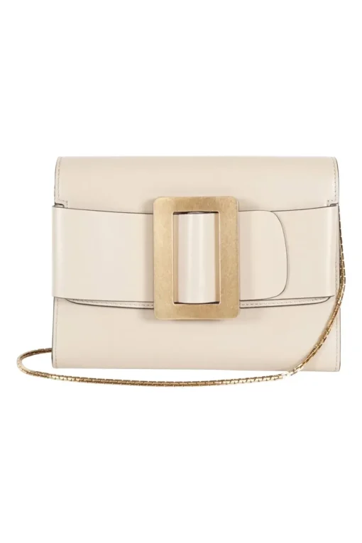 Boyy grey buckle travel case shoulder bag with gold tone hardware