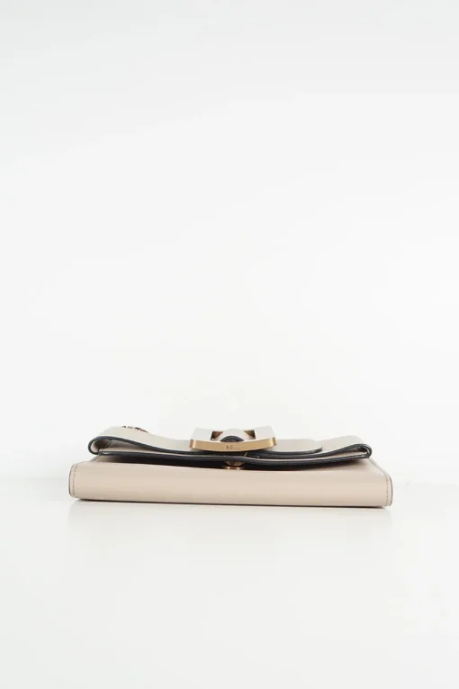 Boyy grey buckle travel case shoulder bag with gold tone hardware