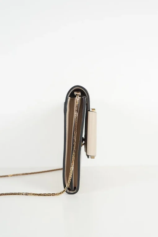 Boyy grey buckle travel case shoulder bag with gold tone hardware