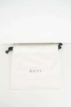 Boyy grey buckle travel case shoulder bag with gold tone hardware