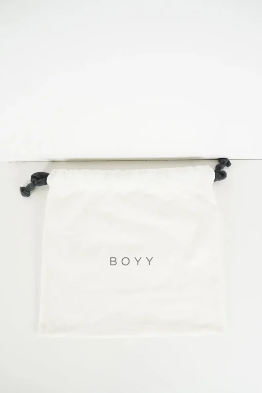 Boyy grey buckle travel case shoulder bag with gold tone hardware