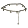 Brass chainlink drop-waist charm belt with hook fastening