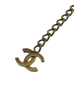 Brass chainlink drop-waist charm belt with hook fastening