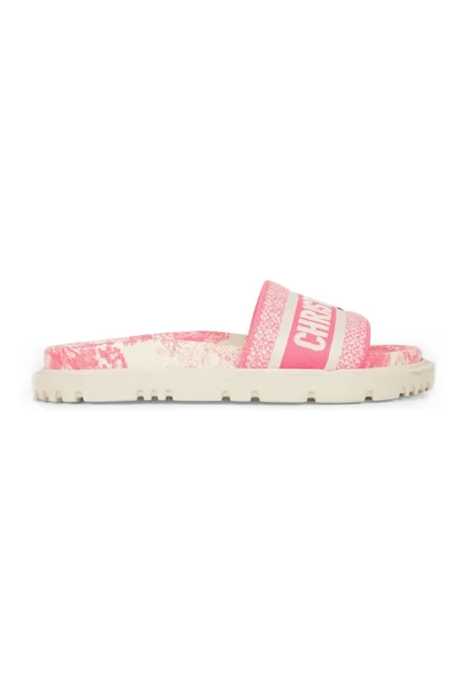 Bright pink cotton and rubber Toile de Juoy anatomic Dway chunky slide sandals