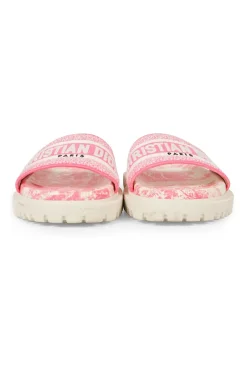 Bright pink cotton and rubber Toile de Juoy anatomic Dway chunky slide sandals