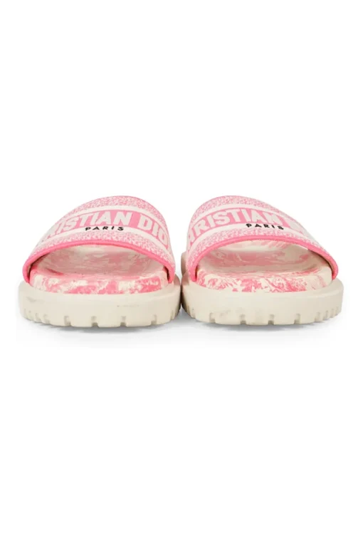 Bright pink cotton and rubber Toile de Juoy anatomic Dway chunky slide sandals
