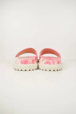 Bright pink cotton and rubber Toile de Juoy anatomic Dway chunky slide sandals