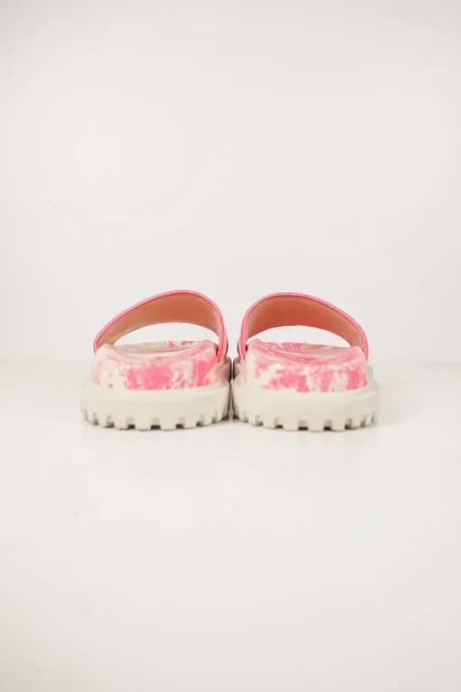 Bright pink cotton and rubber Toile de Juoy anatomic Dway chunky slide sandals
