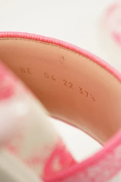 Bright pink cotton and rubber Toile de Juoy anatomic Dway chunky slide sandals