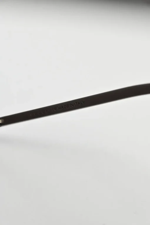Brown acetate and metal oversized gradient flat bridge aviator sunglasses