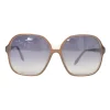 Brown acetate and tinted polycarbonate oversized square sunglasses