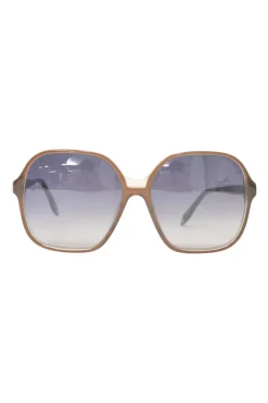 Brown acetate and tinted polycarbonate oversized square sunglasses
