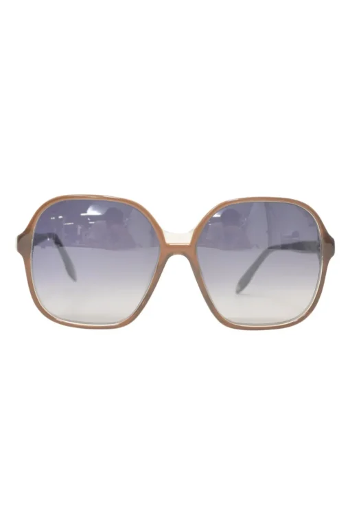 Brown acetate and tinted polycarbonate oversized square sunglasses