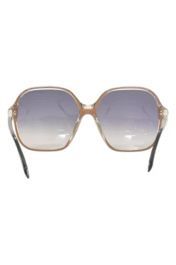Brown acetate and tinted polycarbonate oversized square sunglasses
