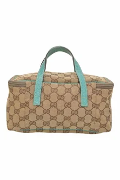 Brown and blue Guccissima monogram canvas and leather vanity case