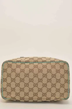 Brown and blue Guccissima monogram canvas and leather vanity case