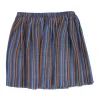 Brown and blue silk stripe mini skirt