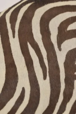 Brown and blue zebra print calf hair and leather Malice shoulder bag with beaded strap